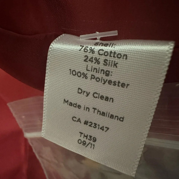 Talbots Red Silk Cotton Sheath Dress Sleeveless Career Pockets Knee Length NWT - Picture 5 of 5